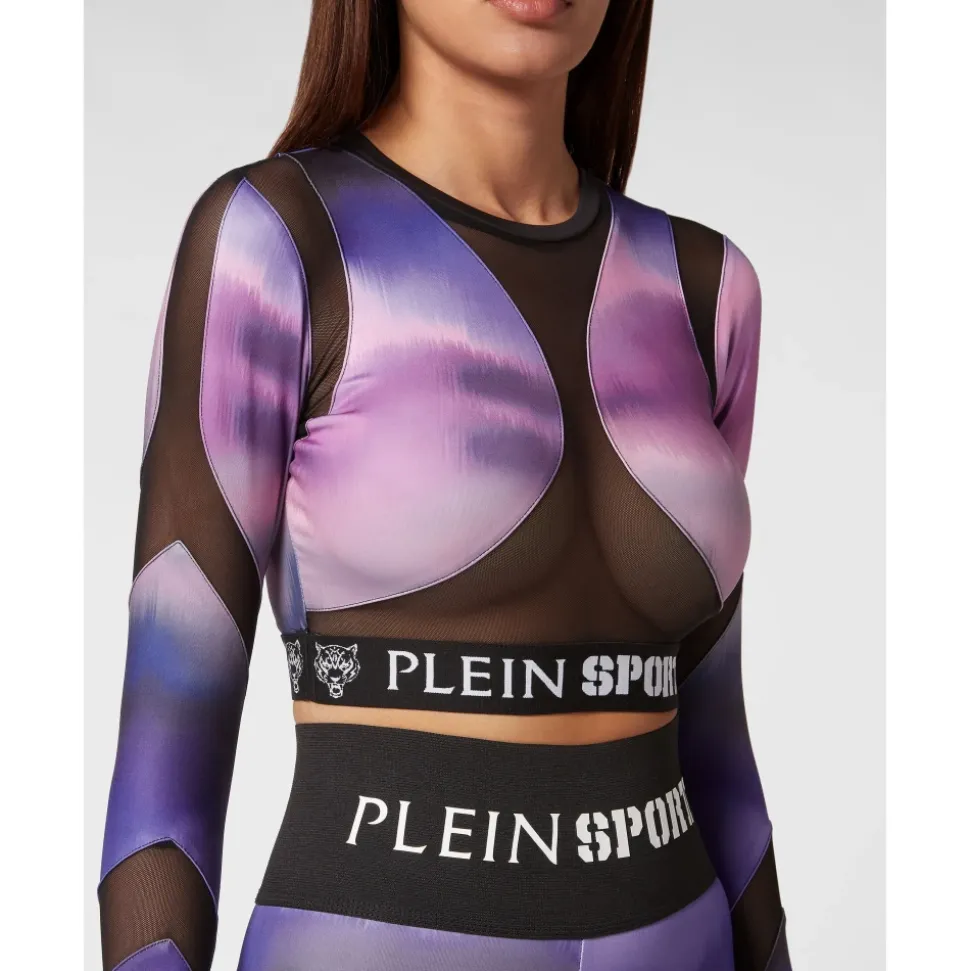 Top Corto de Manga Larga Jacquard