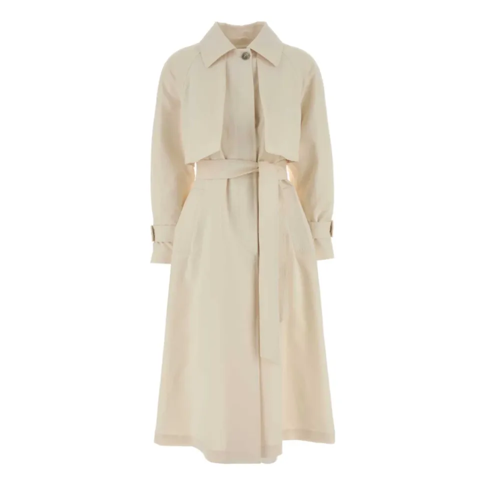 Trench Coat en tejido arrugado fresco