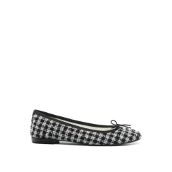 Tweed Ballerina Ballet Flats Noir