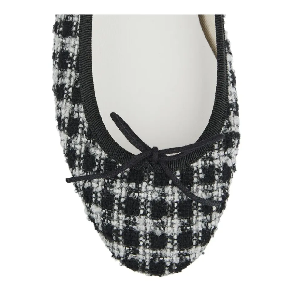 Tweed Ballerina Ballet Flats Noir