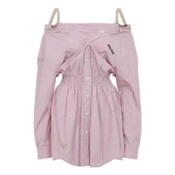 Vestido Camisero de Popelina a Rayas
