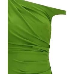 Vestido de crepé de punto con tira de joya