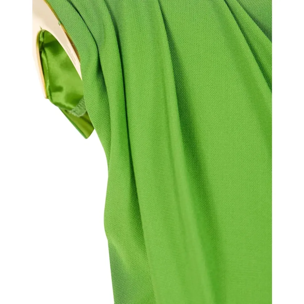 Vestido de Crepe Jersey con Detalle de Joya