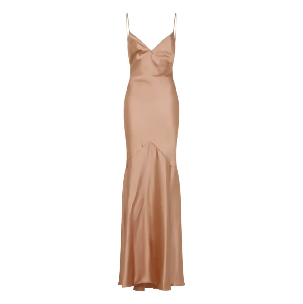 Vestido de Noche de Satén de Ante