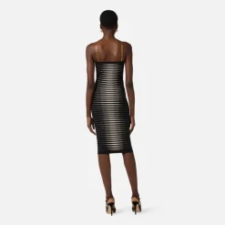 Vestido de punto jacquard de cebra