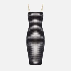 Vestido de punto jacquard de cebra