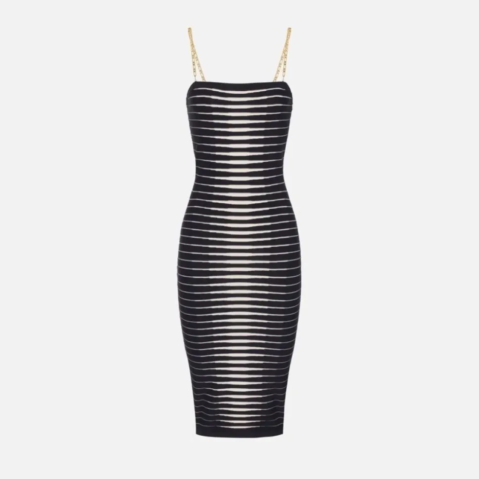 Vestido de punto jacquard de cebra