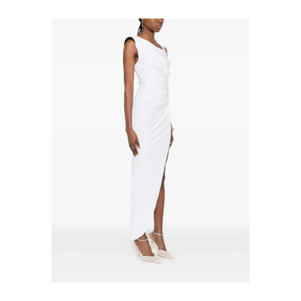 Vestido de tejido crepé de punto con tira joya