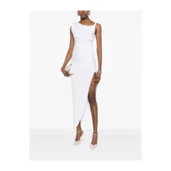 Vestido de tejido crepé de punto con tira joya