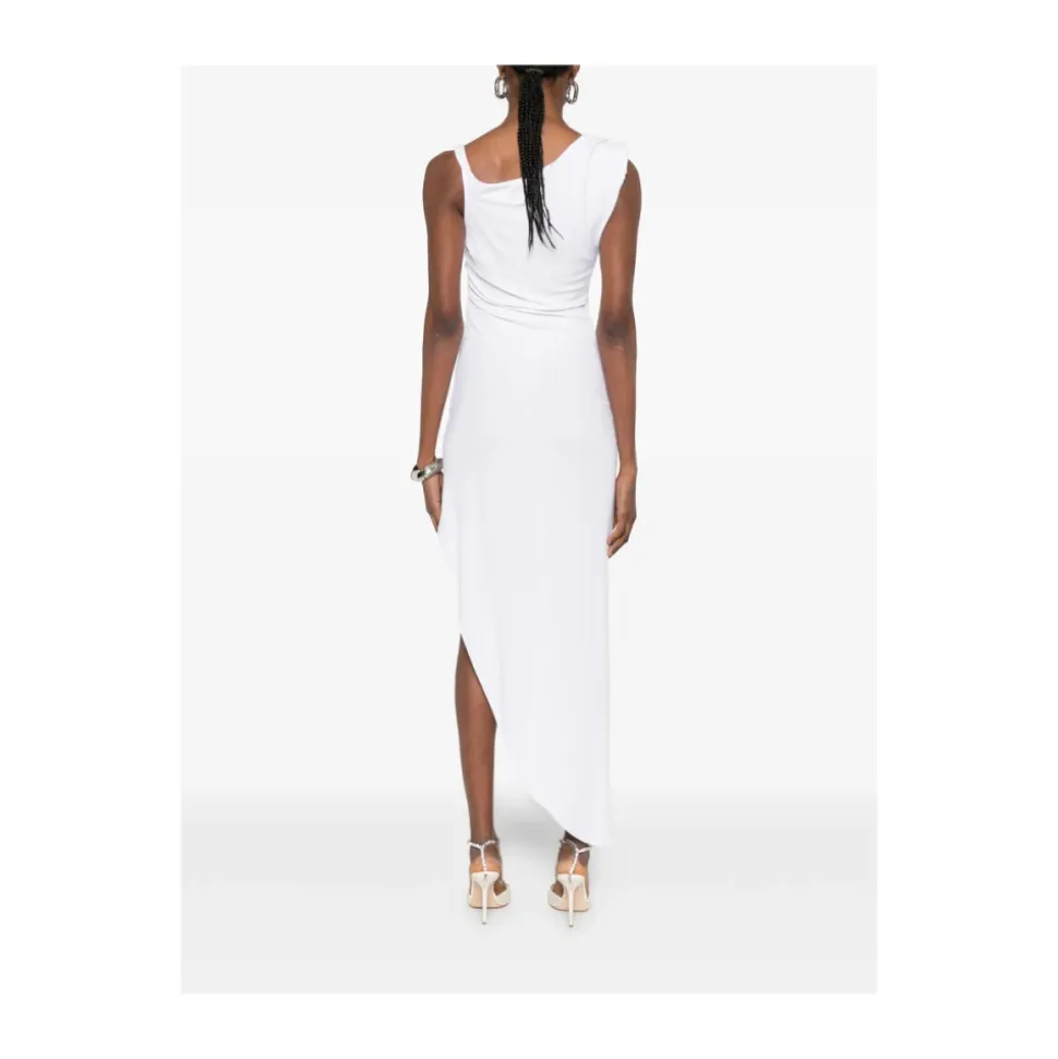 Vestido de tejido crepé de punto con tira joya