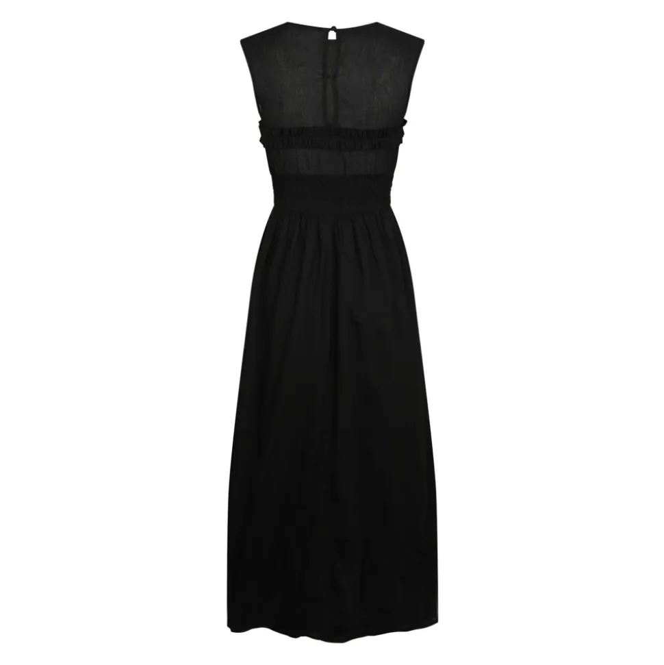 Vestido de Voile Negro con Smock