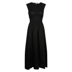 Vestido de Voile Negro con Smock