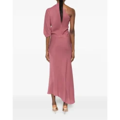 Vestido Drapeado de Un Hombro
