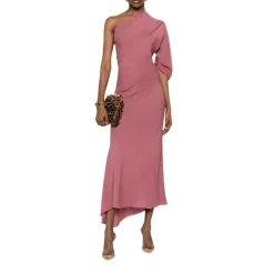 Vestido Drapeado de Un Hombro