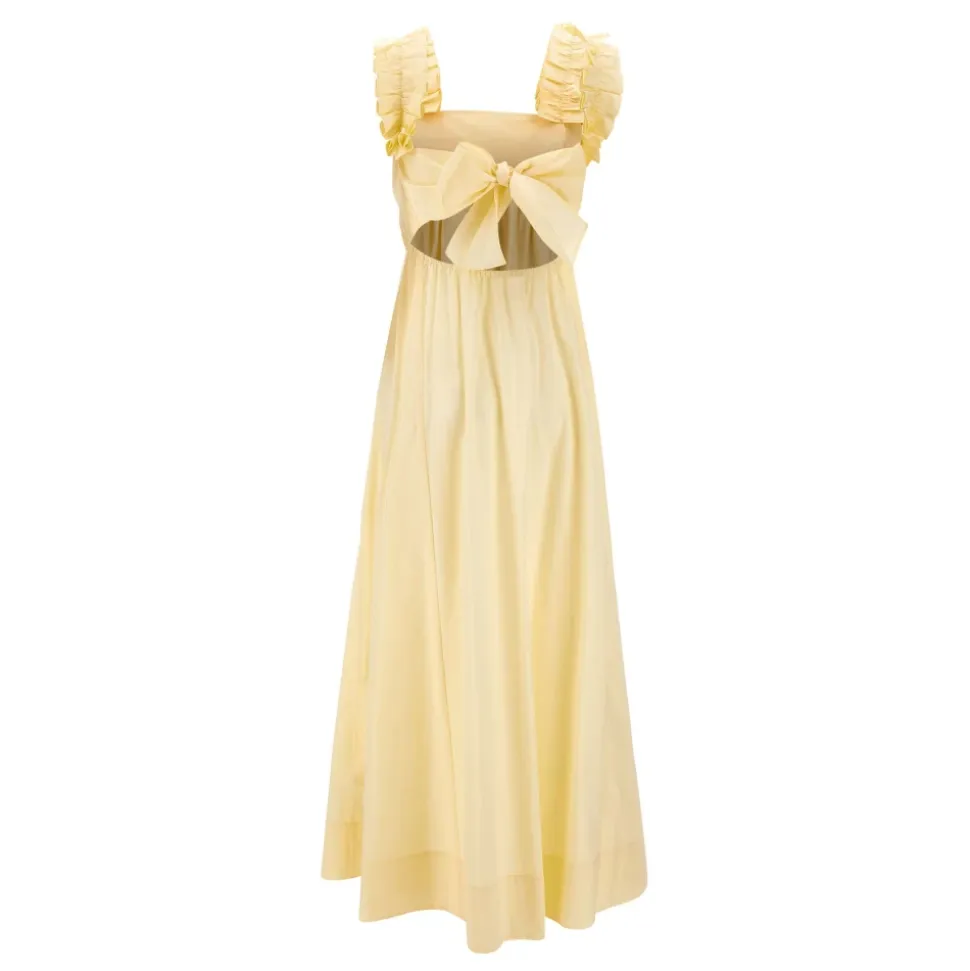 Vestido largo con fruncido