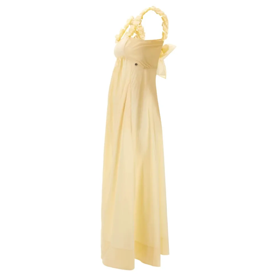 Vestido largo con fruncido