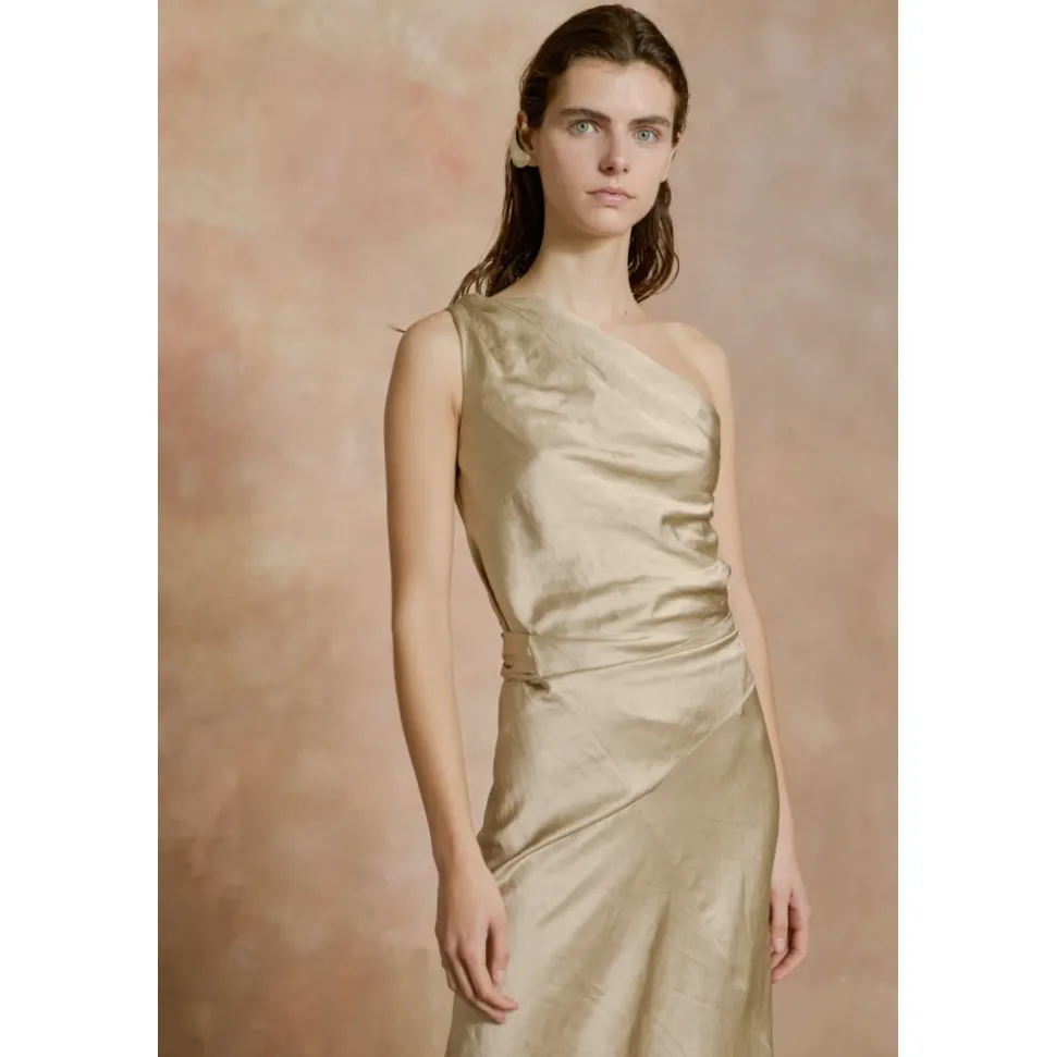 Vestido largo de nácar