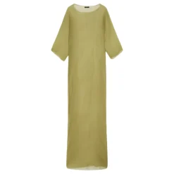 Vestido Largo de Seda Pistacho
