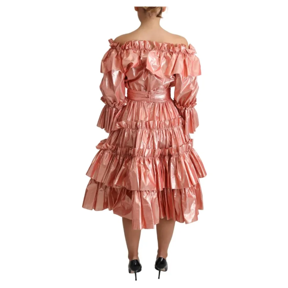 Vestido largo estilo A con detalles metálicos