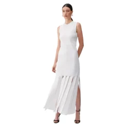 Vestido Maxi de Punto con Flecos