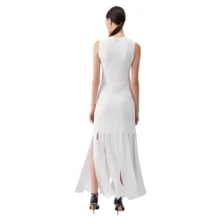 Vestido Maxi de Punto con Flecos
