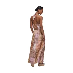 Vestido Maxi de Satén Estampado