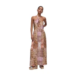 Vestido Maxi de Satén Estampado
