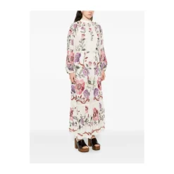 Vestido Maxi Floral con Lazo al Cuello