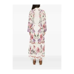 Vestido Maxi Floral con Lazo al Cuello