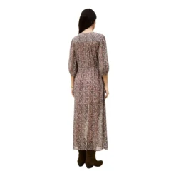 Vestido midi con cuello en V estilo tunecino