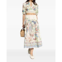 Vestido midi con estampado floral y aberturas