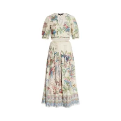 Vestido midi con estampado floral y aberturas