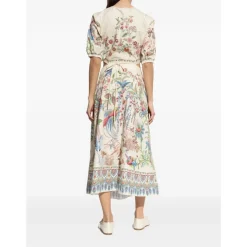 Vestido midi con estampado floral y aberturas