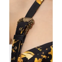 Vestido midi drapeado asimétrico con un hombro descubierto y estampado