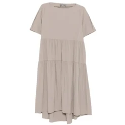 Vestido midi escalonado de manga corta