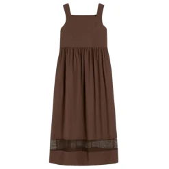 Vestido Midi Sin Mangas de Popelina de Algodón