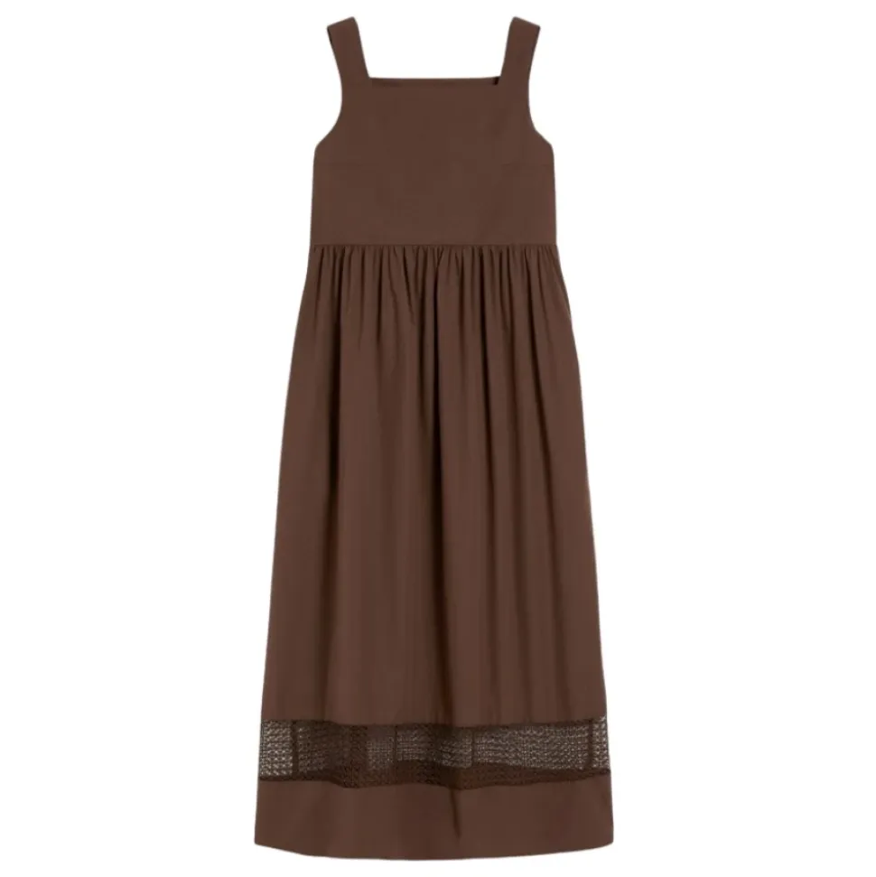 Vestido Midi Sin Mangas de Popelina de Algodón