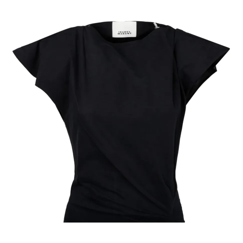 Vestido Nadela Negro con Abertura Delantera