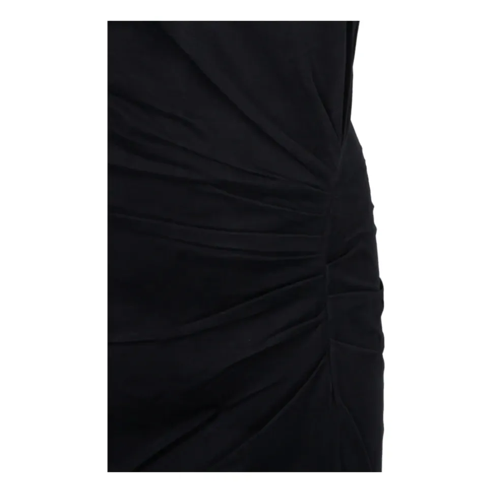 Vestido Nadela Negro con Abertura Delantera