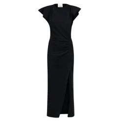 Vestido Nadela Negro con Abertura Delantera