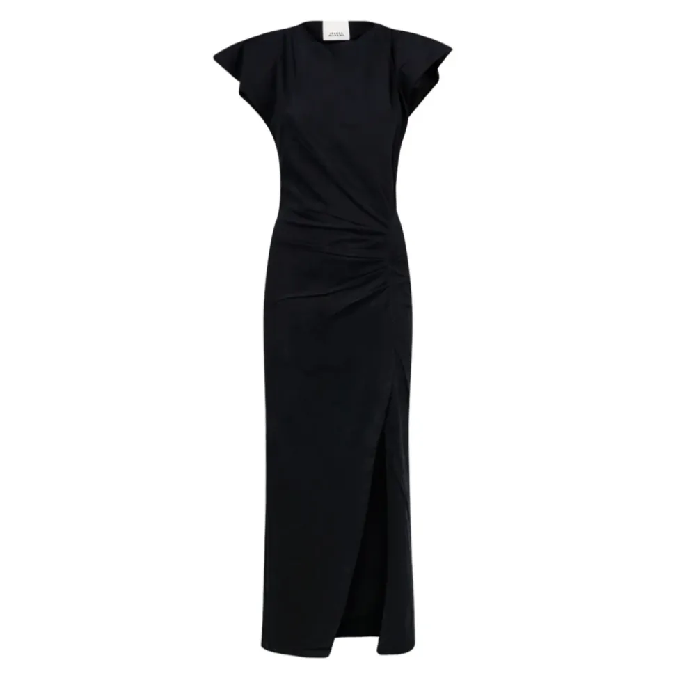 Vestido Nadela Negro con Abertura Delantera