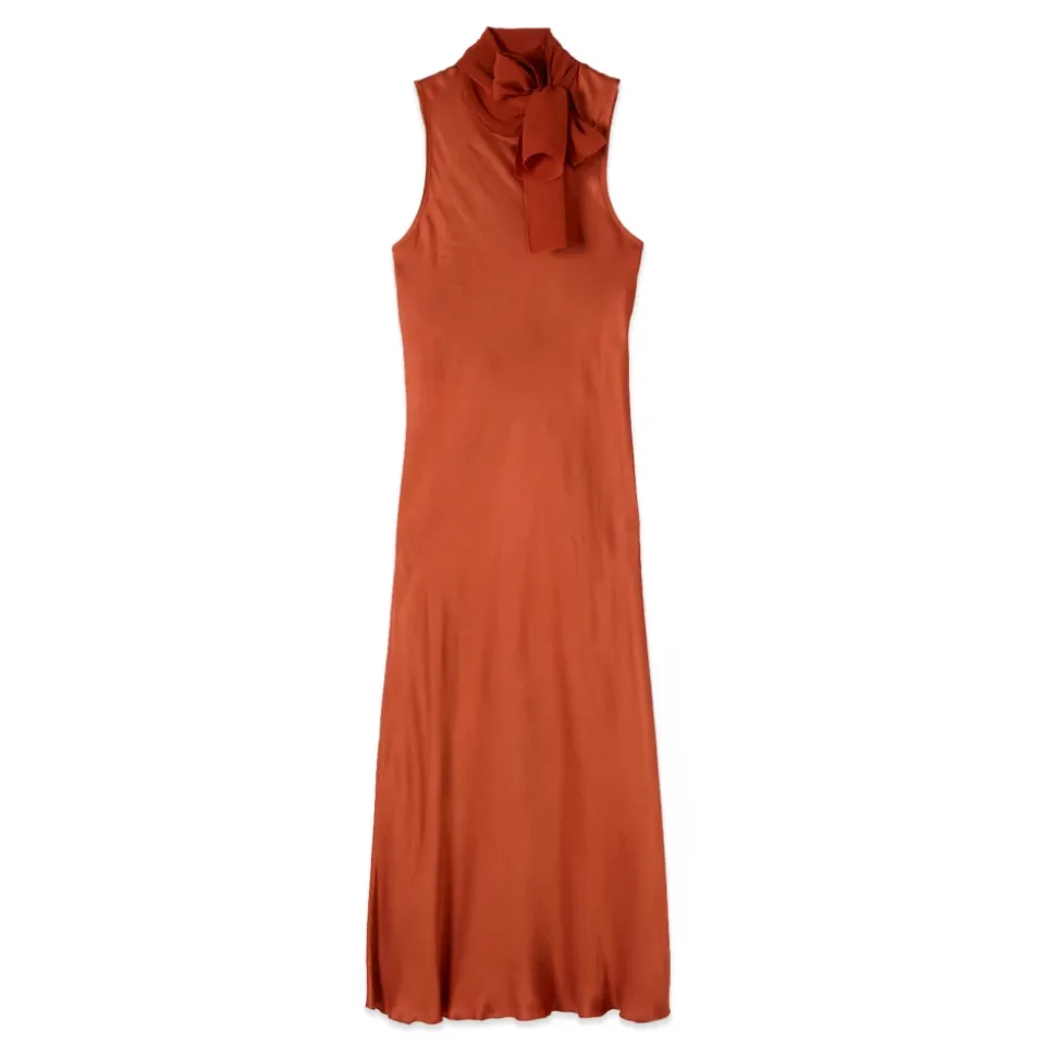 Vestido tubo de satén viscosa