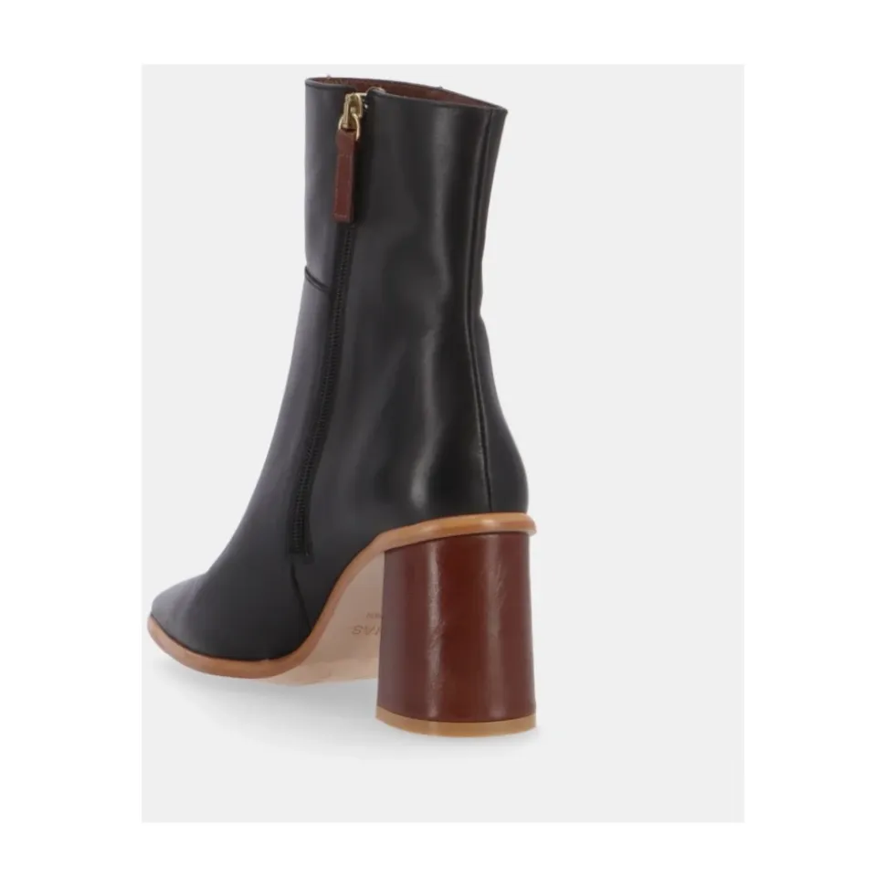West Vintage Botines de Cuero Negro