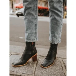 West Vintage Botines de Cuero Negro