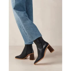 West Vintage Botines de Cuero Negro