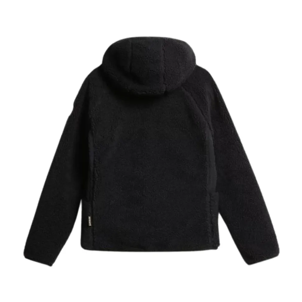 Yupik Sudadera con Capucha y Cremallera de Forro Polar Negro