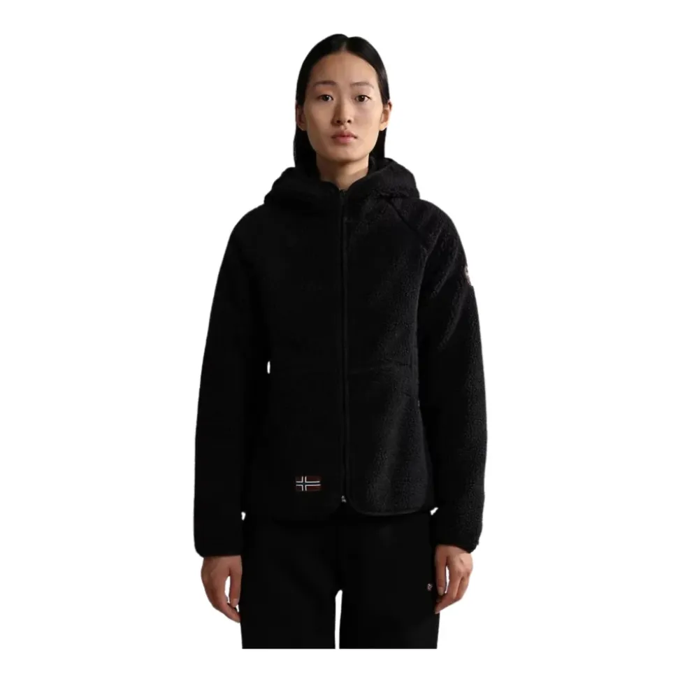 Yupik Sudadera con Capucha y Cremallera de Forro Polar Negro