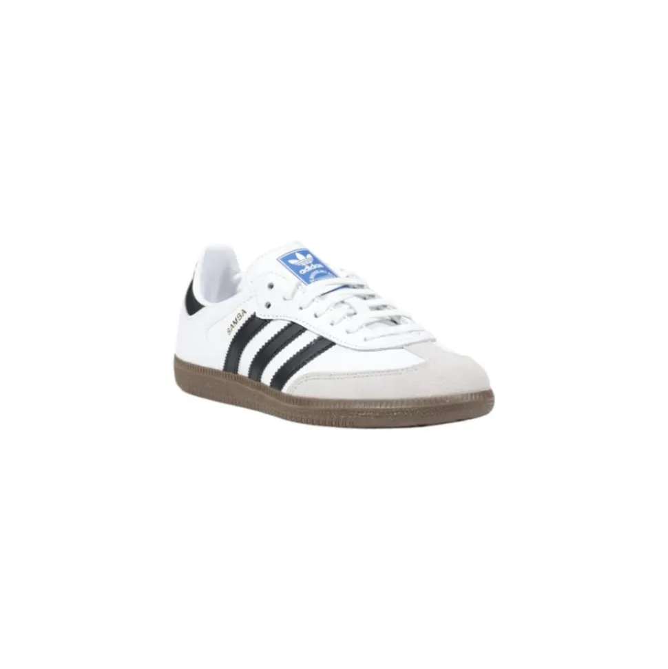 Zapatilla De Cuero Negra Y Blanca