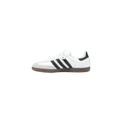 Zapatilla De Cuero Negra Y Blanca