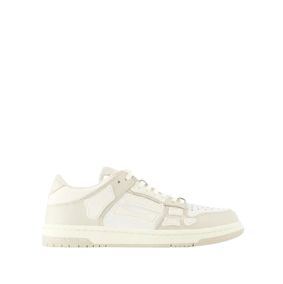 Zapatillas Bajas de Cuero Beige